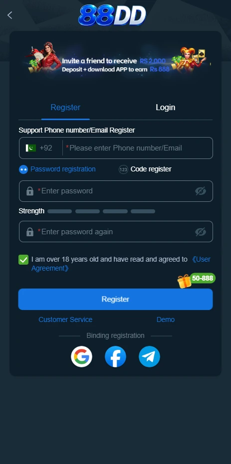 88dd game Register